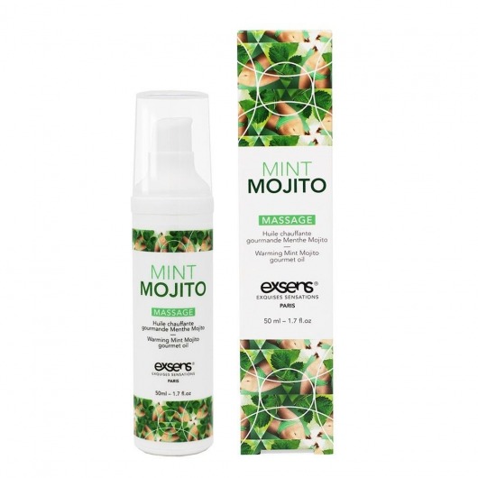 Разогревающее массажное масло с ароматом мохито Gourmet Mint Mojito - 50 мл. - Exsens - купить с доставкой в Новомосковске