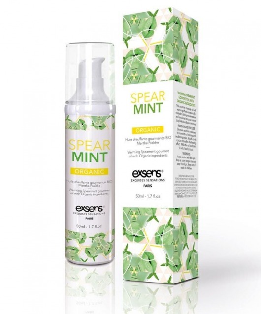 Разогревающее массажное масло Gourmet Spearmint Organic с органическими ингредиентами - 50 мл. - Exsens - купить с доставкой в Новомосковске