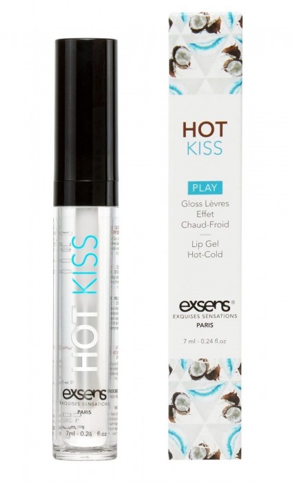 Блеск для губ Hot Kiss Coconut с ароматом кокоса - 7 мл. - Exsens - купить с доставкой в Новомосковске