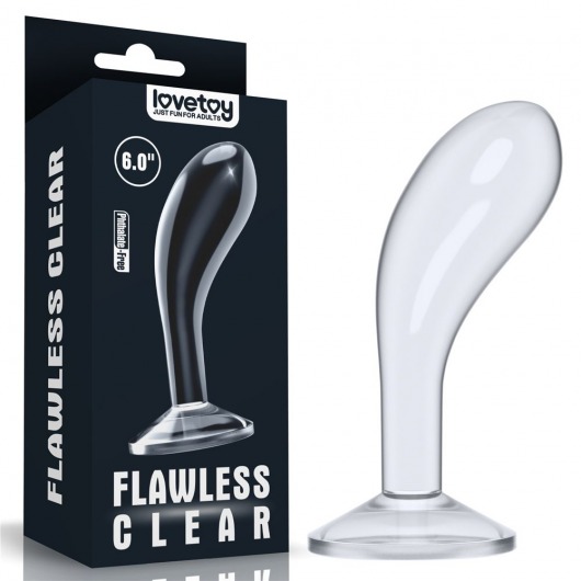 Прозрачный стимулятор простаты Flawless Clear Prostate Plug - 15 см. - Lovetoy - в Новомосковске купить с доставкой