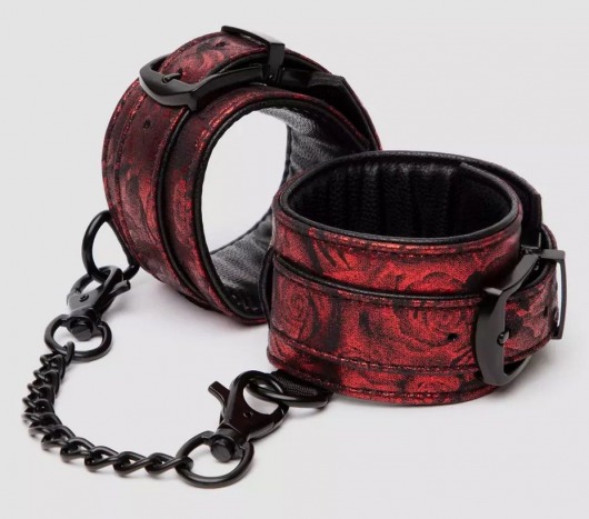 Красно-черные наручники Reversible Faux Leather Wrist Cuffs - Fifty Shades of Grey - купить с доставкой в Новомосковске