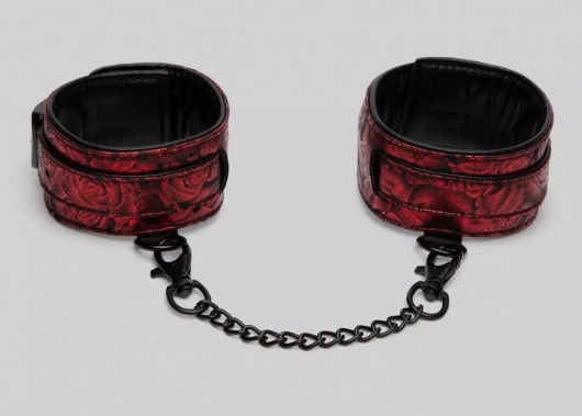 Красно-черные оковы Reversible Faux Leather Ankle Cuffs - Fifty Shades of Grey - купить с доставкой в Новомосковске