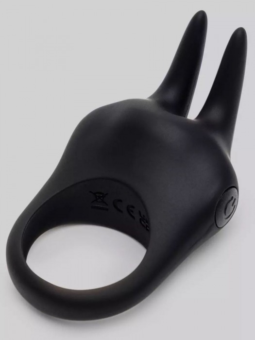 Черное эрекционное виброкольцо Sensation Rechargeable Vibrating Rabbit Love Ring - Fifty Shades of Grey - в Новомосковске купить с доставкой