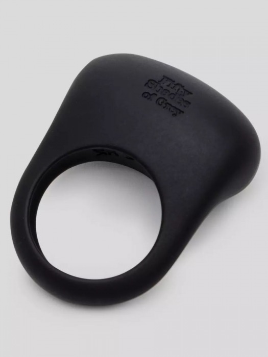 Черное эрекционное виброкольцо Sensation Rechargeable Vibrating Love Ring - Fifty Shades of Grey - в Новомосковске купить с доставкой