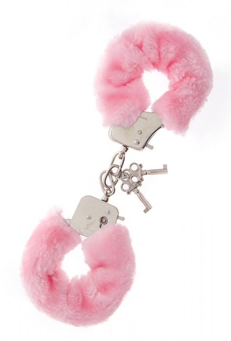 Металлические наручники с розовой меховой опушкой METAL HANDCUFF WITH PLUSH PINK - Dream Toys - купить с доставкой в Новомосковске