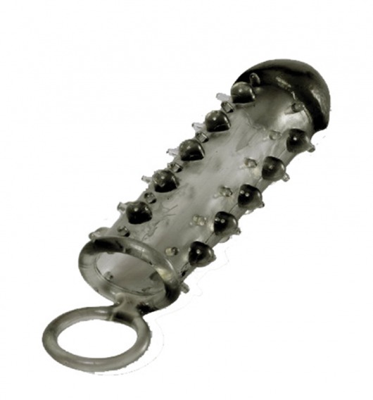 Дымчатая стимулирующая насадка с закрытой головкой SAMURAI PENIS SLEEVE BLACK - 14,5 см. - NMC - в Новомосковске купить с доставкой