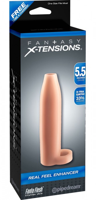 Насадка-расширитель с кольцом для подхвата мошонки Real Feel Enhancer - 14 см. - Pipedream - в Новомосковске купить с доставкой