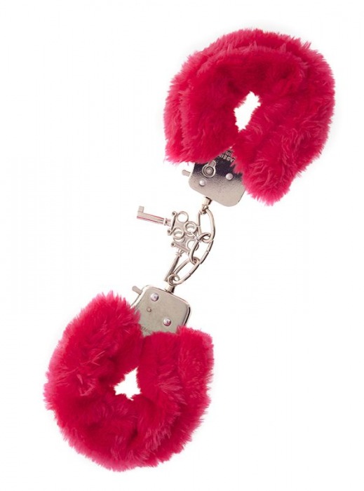 Металлические наручники с красной меховой опушкой METAL HANDCUFF WITH PLUSH RED - Dream Toys - купить с доставкой в Новомосковске