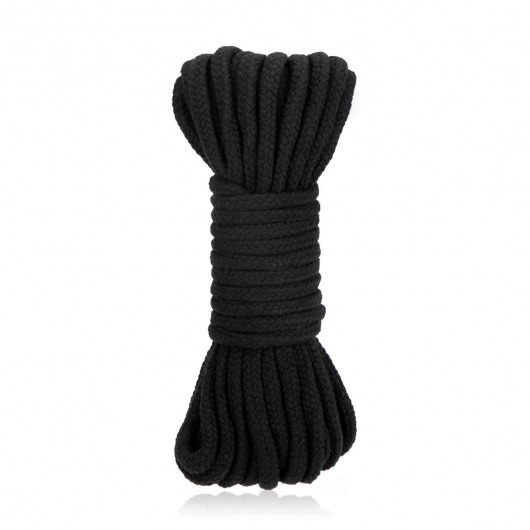 Черная хлопковая веревка для связывания Bondage Rope - 10 м. - Lux Fetish - купить с доставкой в Новомосковске
