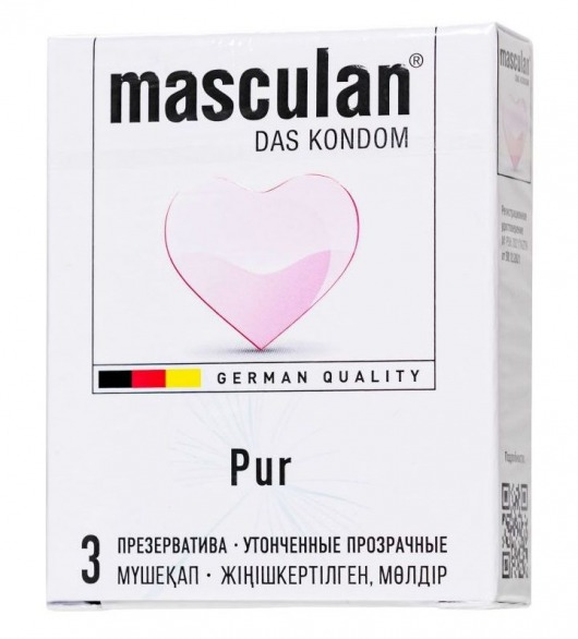 Супертонкие презервативы Masculan Pur - 3 шт. - Masculan - купить с доставкой в Новомосковске