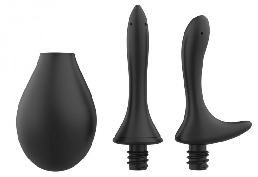 Черный анальный душ Nexus Anal Douche Set с 2 сменными насадками - Nexus Range - купить с доставкой в Новомосковске