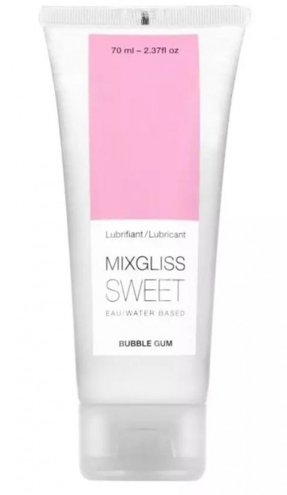 Смазка на водной основе Mixgliss Sweet с ароматом бабл-гам - 70 мл. - Mixgliss - купить с доставкой в Новомосковске