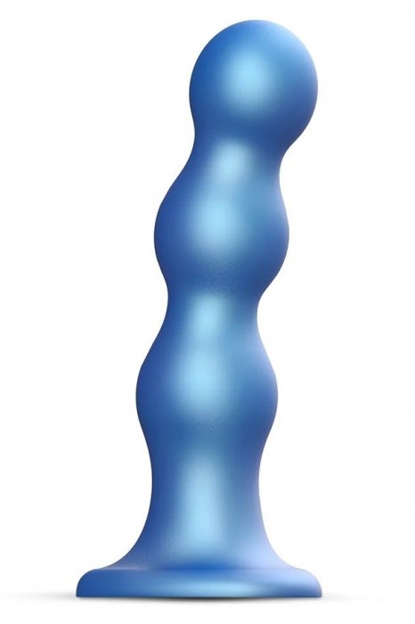 Голубая насадка Strap-On-Me Dildo Plug Balls size S - Strap-on-me - купить с доставкой в Новомосковске