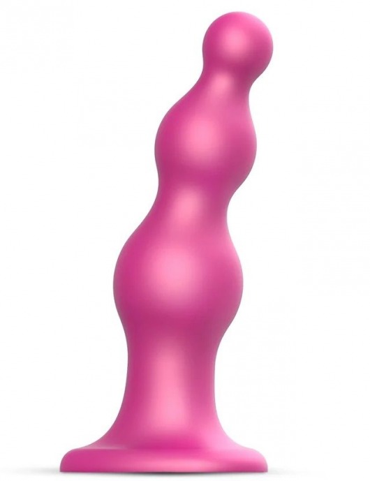 Розовая насадка Strap-On-Me Dildo Plug Beads size S - Strap-on-me - купить с доставкой в Новомосковске