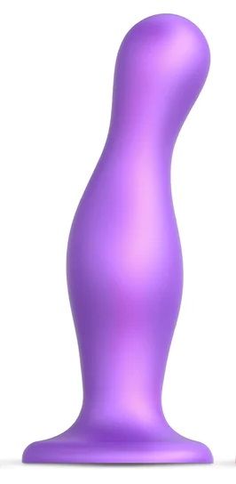 Фиолетовая насадка Strap-On-Me Dildo Plug Curvy size L - Strap-on-me - купить с доставкой в Новомосковске