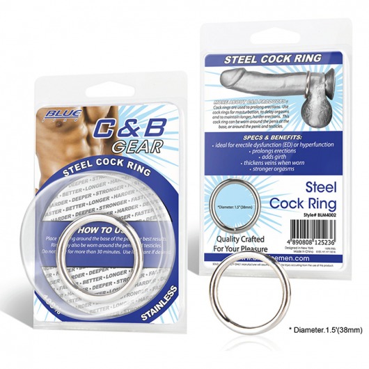 Стальное эрекционное кольцо STEEL COCK RING - 4.5 см. - BlueLine - в Новомосковске купить с доставкой