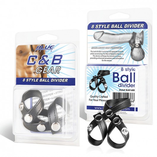 Разделитель мошонки из искусственной кожи на клепках 8 STYLE BALL DIVIDER - BlueLine - купить с доставкой в Новомосковске
