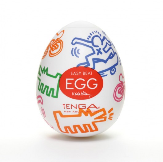 Мастурбатор-яйцо Keith Haring EGG STREET - Tenga - в Новомосковске купить с доставкой