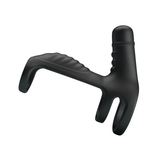 Черная вибронасадка на пенис Vibrating Penis Sling - Baile - в Новомосковске купить с доставкой