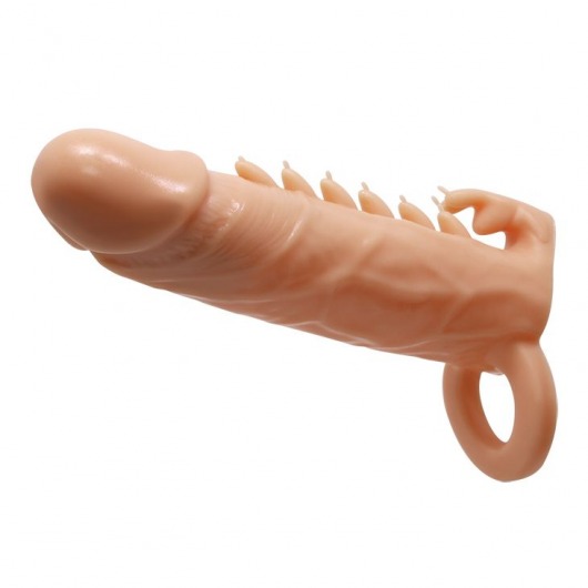 Телесная удлиняющая насадка Penis Sleeve Emmitt - 17 см. - Baile - в Новомосковске купить с доставкой