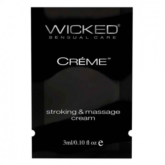 Крем для массажа и мастурбации Wicked Stroking and Massage Creme - 3 мл. - Wicked - купить с доставкой в Новомосковске