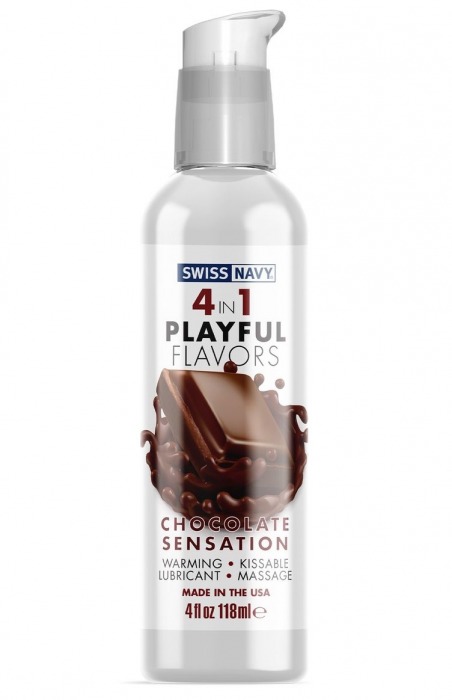 Массажный гель 4-в-1 Chocolate Sensation с ароматом шоколада - 118 мл. - Swiss navy - купить с доставкой в Новомосковске
