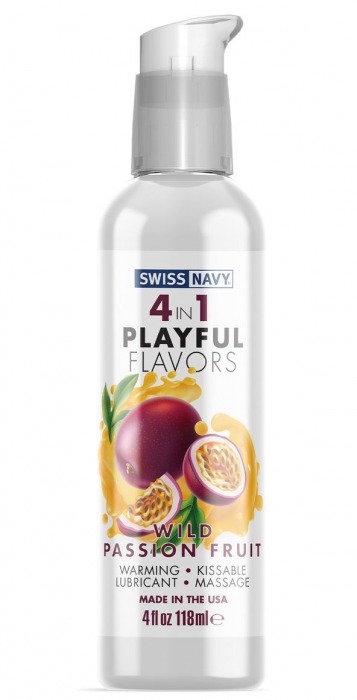 Массажный гель 4-в-1 Wild Passion Fruit с ароматом маракуйи - 118 мл. - Swiss navy - купить с доставкой в Новомосковске