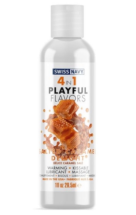 Массажный гель 4-в-1 Salted Caramel Delight с ароматом солёной карамели - 29,5 мл. - Swiss navy - купить с доставкой в Новомосковске