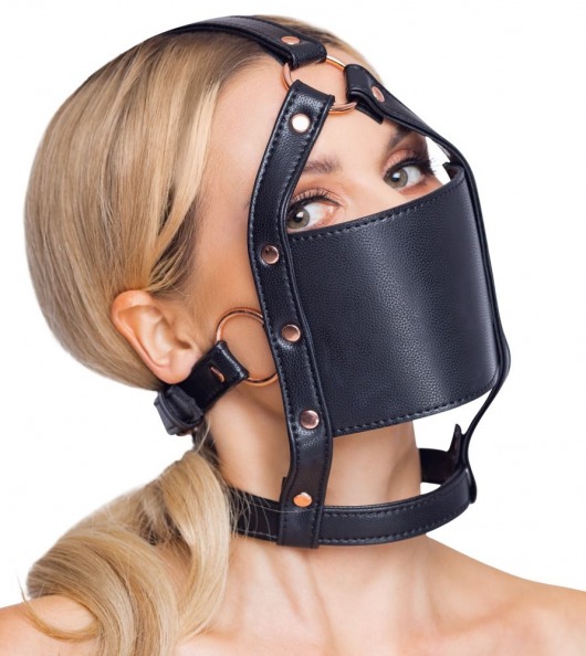 Черный намордник с кляпом-шаром Head Harness With A Gag - Orion - купить с доставкой в Новомосковске