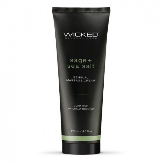 Массажный легкий крем WICKED Sage plus Sea Salt - 120 мл. - Wicked - купить с доставкой в Новомосковске