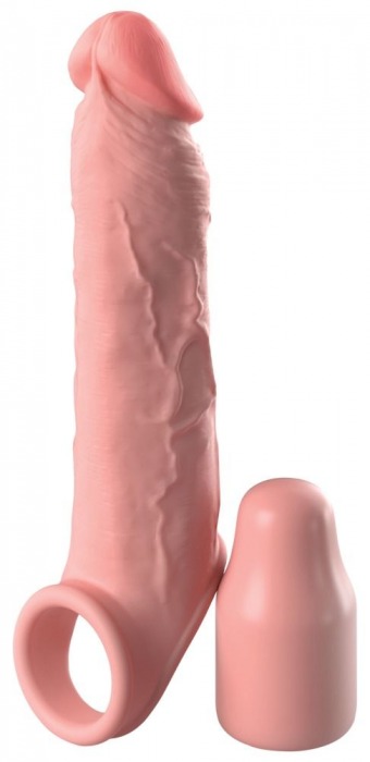 Телесная насадка-удлинитель 2 Inch Silicone X-tension with Strap - 20,3 см. - Pipedream - в Новомосковске купить с доставкой