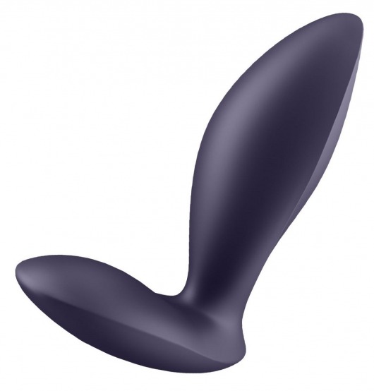 Фиолетовый анальный вибростимулятор Power Plug - Satisfyer - в Новомосковске купить с доставкой