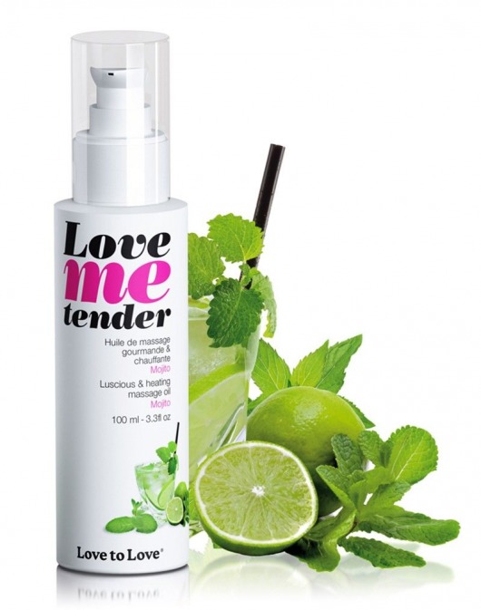 Съедобное согревающее массажное масло Love Me Tender Mojito с ароматом мохито - 100 мл. - Love to Love - купить с доставкой в Новомосковске