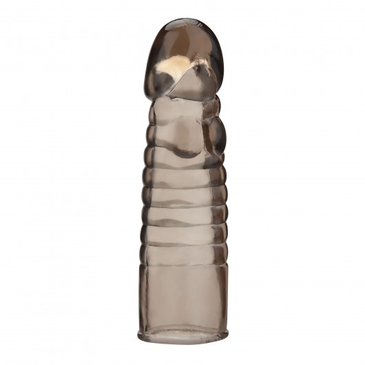 Дымчатая насадка-удлинитель Ribbed Realistic Penis Enhancing Sleeve Extension - 15,2 см. - BlueLine - в Новомосковске купить с доставкой