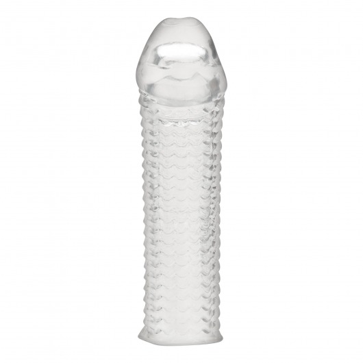 Текстурированная насадка на пенис Clear Textured Penis Enhancing Sleeve Extension - 16,5 см. - BlueLine - в Новомосковске купить с доставкой