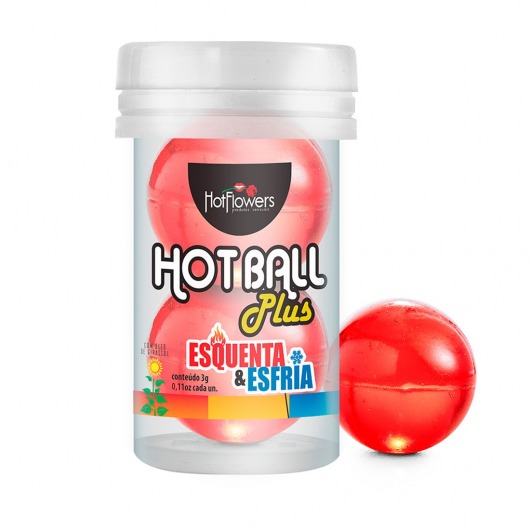Лубрикант на масляной основе Hot Ball Plus с охлаждающе-разогревающим эффектом (2 шарика по 3 гр.) - HotFlowers - купить с доставкой в Новомосковске