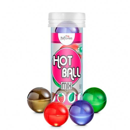 Ароматизированный лубрикант Hot Ball Mix на масляной основе (4 шарика по 3 гр.) - HotFlowers - купить с доставкой в Новомосковске
