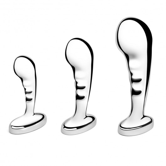 Набор из 3 стальных стимуляторов простаты Stainless Steel P-spot Training Set - b-Vibe - в Новомосковске купить с доставкой