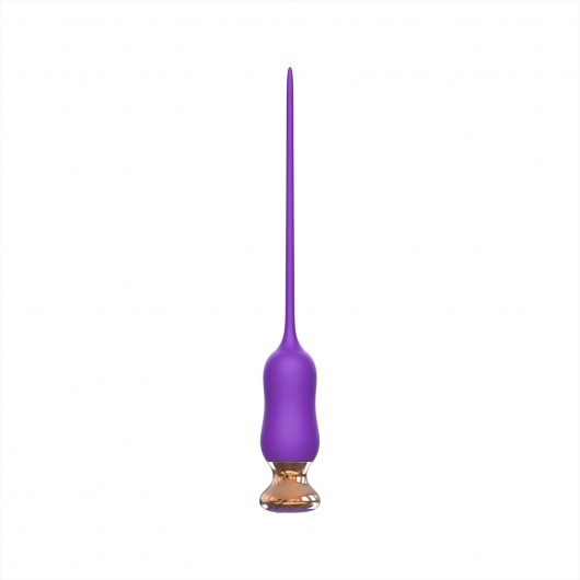 Фиолетовый тонкий стимулятор Nipple Vibrator - 23 см. - I-MOON - купить с доставкой в Новомосковске