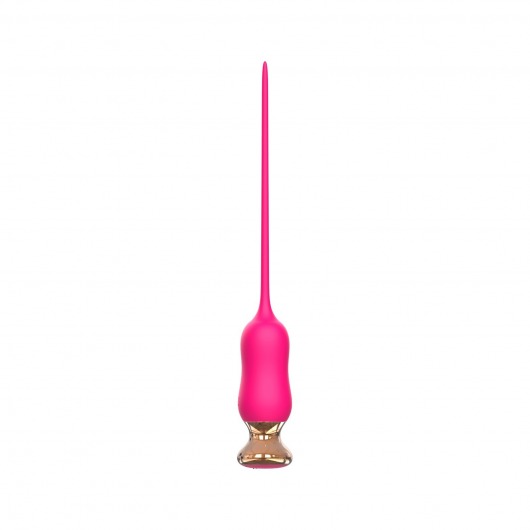 Розовый тонкий стимулятор Nipple Vibrator - 23 см. - I-MOON - купить с доставкой в Новомосковске
