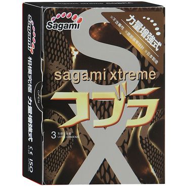 Суженные к основанию презервативы Sagami Xtreme COBRA - 3 шт. - Sagami - купить с доставкой в Новомосковске