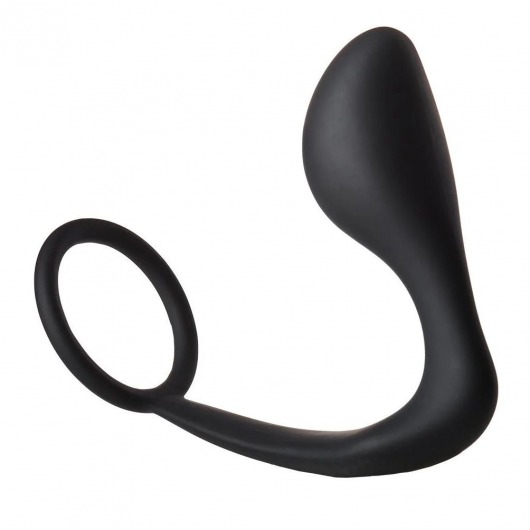 Черное эрекционное кольцо с анальной пробкой Anal Plug With Cockring - Dream Toys - в Новомосковске купить с доставкой