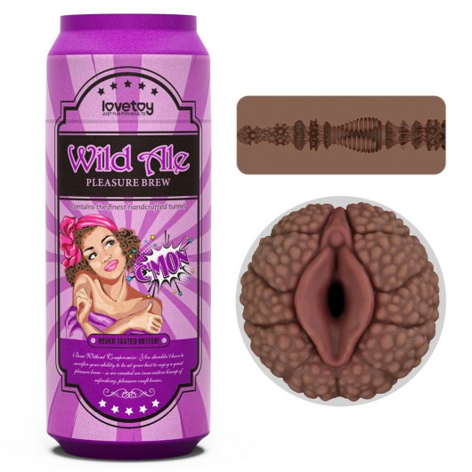 Коричневый мастурбатор-вагина Pleasure Brew Masturbator-Wild Ale в банке - Lovetoy - в Новомосковске купить с доставкой