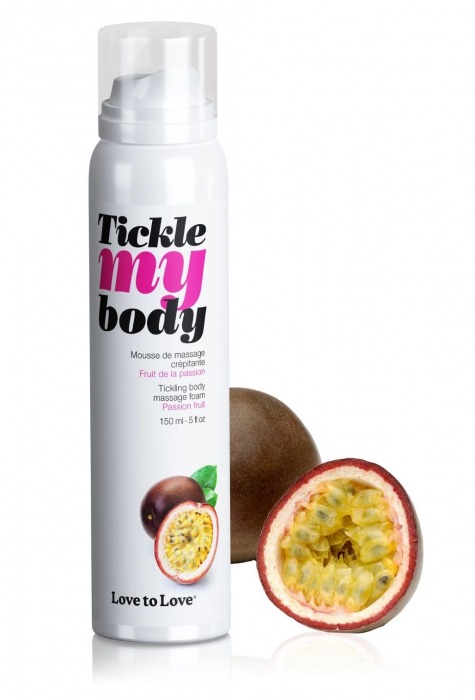Массажная хрустящая пенка Tickle my body с ароматом маракуйи - 150 мл. - Love to Love - купить с доставкой в Новомосковске