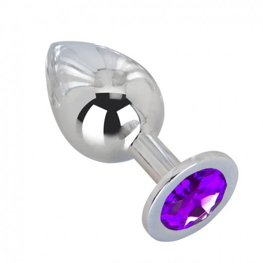 Большой плаг из стали с фиолетовым кристаллом Violet Dream - 9,5 см. - Erotic Fantasy - купить с доставкой в Новомосковске
