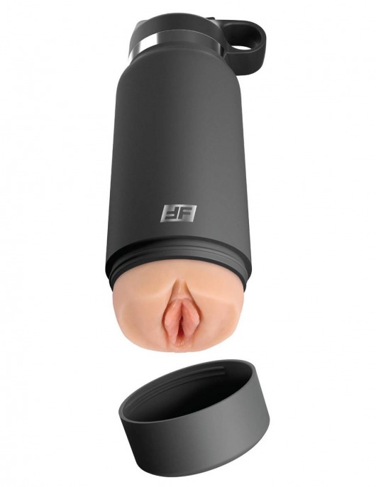 Серый мастурбатор в виде бутылки F*ck Flask - Pipedream - в Новомосковске купить с доставкой