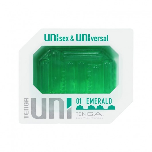 Зеленый мастурбатор-стимулятор Tenga Uni Emerald - Tenga - в Новомосковске купить с доставкой