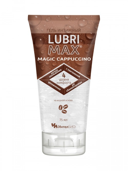 Интимный гель-смазка на водной основе Lubrimax Magic Cappuccino - 75 мл. - ИнтелБИО - купить с доставкой в Новомосковске