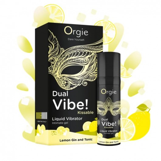 Съедобный жидкий вибратор Dual Vibe! со вкусом лимонного джина с тоником - 15 мл. - ORGIE - купить с доставкой в Новомосковске