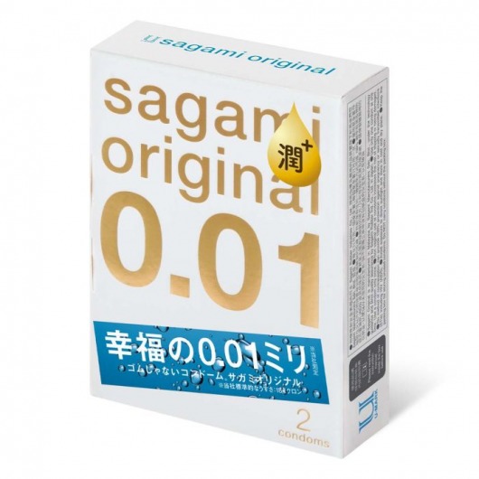 Увлажнённые презервативы Sagami Original 0.01 Extra Lub - 2 шт. - Sagami - купить с доставкой в Новомосковске